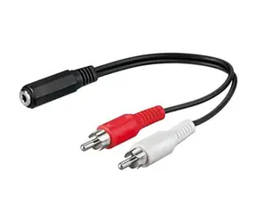PremiumCord Kabel Jack 3.5mm-2xCINCH F/M 20cm