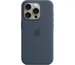 Apple Silikonový kryt s MagSafe pro iPhone 15 Pro bouřkově modrá