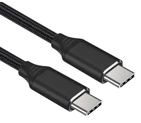PremiumCord Kabel USB-C M/M / 240W 480Mbps černý bavlněný oplet 1m