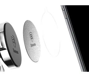Baseus ACDR-A0S Plechy pro magnetický držák černo-šedá / 2 ks 