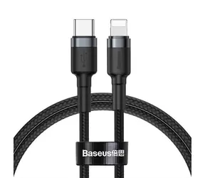 Baseus CATLKLF-G1 Kabel USB-C (M) - Lightning (M) 1 m černo-šedá / 18W