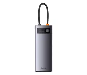 Baseus CAHUB-CT0G Metal Gleam Series Dokovací stanice / 3x USB 3.0 / 1x USB-C / 2x HDMI / 1x RJ45 / 1x VGA / 1x AUX / mi