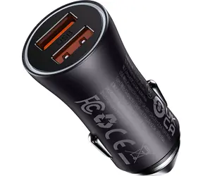 Baseus CGJM000013 Golden Contactor Max nabiječka do auta šedá / 2x USB-A / 60W