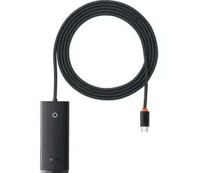 Baseus WKQX030501 Lite Series Hub 2 m černá / USB rozbočovač / 4x USB 3.0 / 1x USB-C