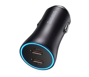 Baseus CGJP000013 Golden Contactor Pro Nabiječka do auta šedá / 2x USB-C / 40W