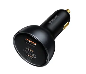 Baseus TZCCZM-0G Qualcomm Nabiječka do auta šedá / 1x USB-A / 2x USB-C / 160W