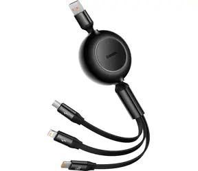 Baseus CAMJ010101 Kabel USB-A (M) - Micro-USB (M) & USB-C (M) & Lightning (M) 1.1 m černá / 66W
