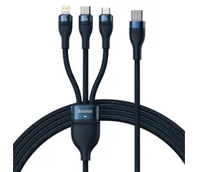 Baseus CASS030203 Kabel USB-C (M) - Micro-USB (M) 18W & USB-C (M) 100W & Lightning (M) 20W 1.5 m černá