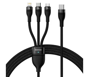 Baseus CASS030201 Kabel USB-C (M) - Micro-USB (M) 18W & USB-C (M) 100W & Lightning (M) 20W 1.5 m černá