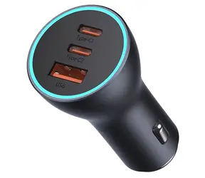 Baseus CGJP010013 Golden Contactor Pro Nabiječka do auta šedá / 2x USB-C / 1x USB-A / 65W 