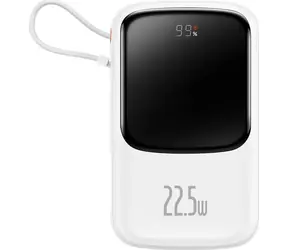 Baseus PPQD060102 Qpow PRO bílá / Powerbanka / 10000mAh / 2x USB-C / 1x USB-A / x1 Lightning / 22.5W