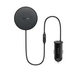 Baseus C40141000111-00 CW01 MagSafe držák do auta s bezdrátovým nabijením a nabiječkou černá / 1x USB-C / 15W + 25W