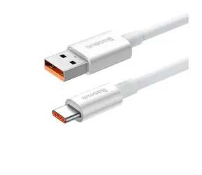 Baseus P10320102214-00 Kabel USB-A (M) - USB-C (M) 0.25 m bílá / 100W