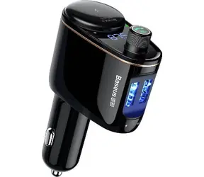 Baseus CCHC000001 S-06 Nabiječka do auta s Bluetooth přehrávačem černá / 2x USB-A 