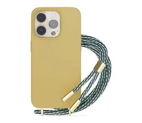 Epico Silikonový zadní kryt se šňůrkou pro Apple iPhone 13/14 písková