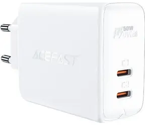 Acefast PD50W GaN nabíječka bílá / 2x USB-C / 50W