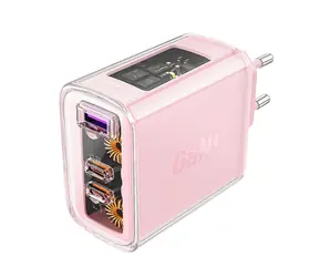 Acefast Exploration series PD65W GaN nabíječka růžová / 2x USB-C / 1x USB-A / 65W