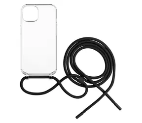 FIXED Pure Neck Pouzdro s černou šňůrkou na krk pro Apple iPhone 15