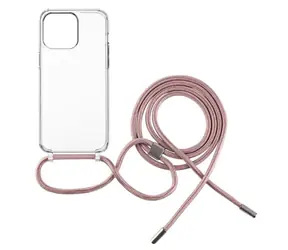 FIXED Pure Neck Pouzdro s růžovou šňůrkou na krk pro Apple iPhone 15 Pro