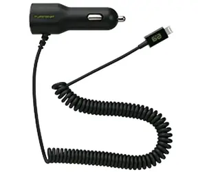 PureGear Nabiječka do auta s integrovaným Lightning kabelem černá / 1x USB-A / 17W