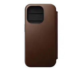 Nomad Modern Leather Folio flipové pouzdro pro Apple iPhone 15 Pro hnědé 