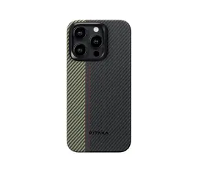 Pitaka Fusion Weaving MagEZ 4 600D zadní kryt pro Apple iPhone 15 Pro Max zeleno-černá 