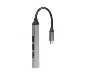 Gembird UHB-CM-U3P1U2P3 stříbrná / USB-C rozbočovač / 3x USB 2.0 / 1x USB 3.0