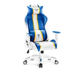 Diablo X-ONE 2.0 King bílo - modrá / herní židle / nastavitelná / úmělá kůže / pojezdová kolečka / nosnost 180 kg