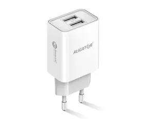 Aligator Chytrá síťová nabíječka 2.4A bílá / 2xUSB / smart IC / doprodej