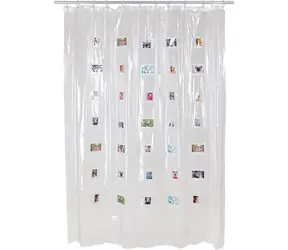 Fujifilm Instax Shower Curtain Wide / Závěs do sprchy s fotoalbem / 183 x 200 cm