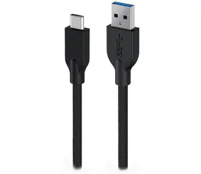 GENIUS ACC-A2CC-3A Kabel USB-A (M) - USB-C (M) 1.5 m černá / opletený / QC 3.0
