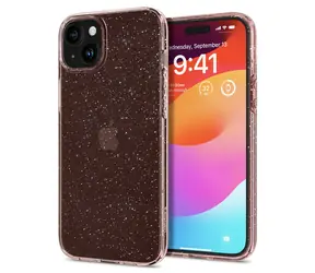 Spigen Liquid Crystal Glitter ochranný kryt pro Apple iPhone 15 Plus rose quartz 