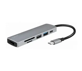 LogiLink UA0343 stříbrná / USB-C Hub / 2x USB-A / 1x USB-C / HDMI 