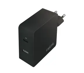 LogiLink PA0213 černá / Nabíjecí adaptér / 1x USB-A / 1x USB-C / 65W