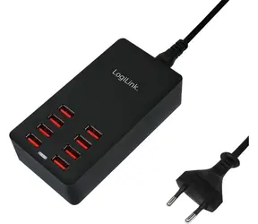 LogiLink PA0140 černá / Nabíjecí adaptér / 8x USB-A / 44W