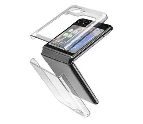 CellularLine Clear Duo Zadní kryt s ochranným rámečkem pro Samsung Galaxy Z Flip5 čirá 