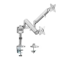 LogiLink BP0089 stříbrná / Rameno na 2 monitory / VESA / 17" až 32" / do 9 kg 