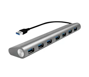 LogiLink UA0308 stříbrná / USB Hub / 7x USB 3.0 / USB-A vstup