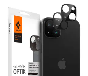 Spigen Glass tR Optik 2 Pack ochranné sklo na fotoaparát pro Apple iPhone 15/15 Plus černá