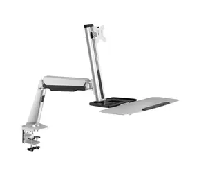 LogiLink BP0040 stříbrná / Rameno na pracovní stanici / 13" až 32" / nosnost 8 kg