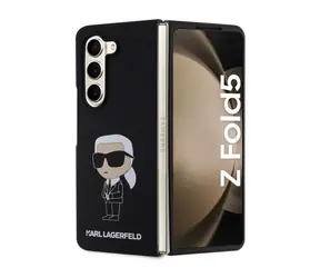 Karl Lagerfeld Liquid Silicone Ikonik NFT Zadní Kryt pro Samsung Galaxy Z Fold 5 černá