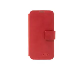 FIXED ProFit Kožené pouzdro typu kniha pro Apple iPhone 15 červená