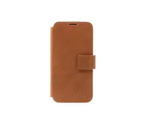 FIXED ProFit Kožené pouzdro typu kniha pro Apple iPhone 15 Pro hnědá
