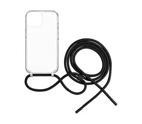 FIXED Pure Neck Pouzdro s černou šňůrkou na krk pro Apple iPhone 15 Plus