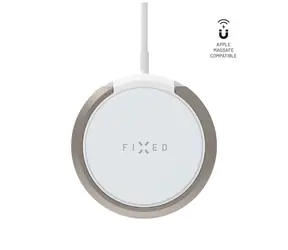FIXED MagPad Bezdrátová nabíječka s podporou uchycení MagSafe a stojánkem 15W bílá