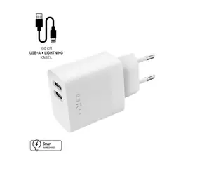 FIXED Smart Rapid Charge Síťová nabíječka s 2x USB výstupem (FIXC17N-2UL-WH) bílá / 17W