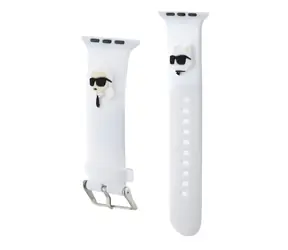 Karl Lagerfeld Karl and Choupette Head NFT Řemínek pro Apple Watch 42/44/45/49 bilá