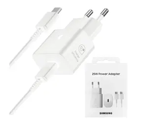 Samsung rychlonabíječka EP-T2510, 25W / bílá/ USB-C nabíječka / rychlé nabíjení / 25W / 1m