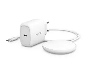 Epico Bezdrátová nabíječka s podporou uchycení MagSafe s adaptérem v balení bílá