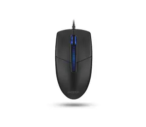 A4tech N-530S černá / Kancelářská optická myš / 1200 DPI / 3tl. + kolečko / jednobarevné podsvícení modré / USB / 1.5 m